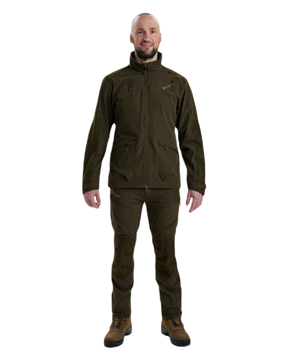 Art Green coloured Deerhunter Excape Light Jacket on white background #colour_art-green