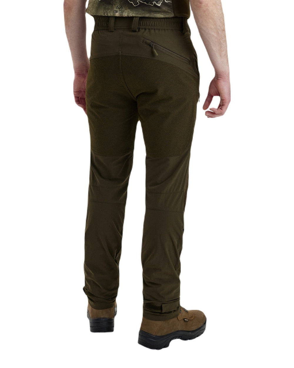 Art Green coloured Deerhunter Excape Light Trousers on white background #colour_art-green