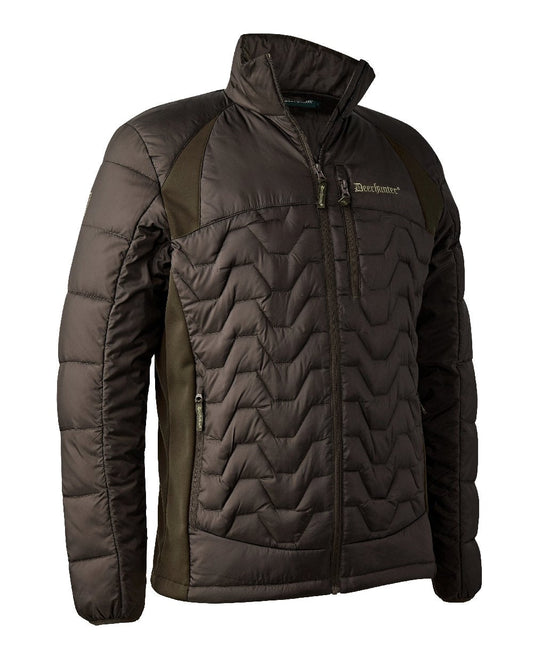 Art Green coloured Deerhunter Excape Quilted Jacket on white background #colour_art-green