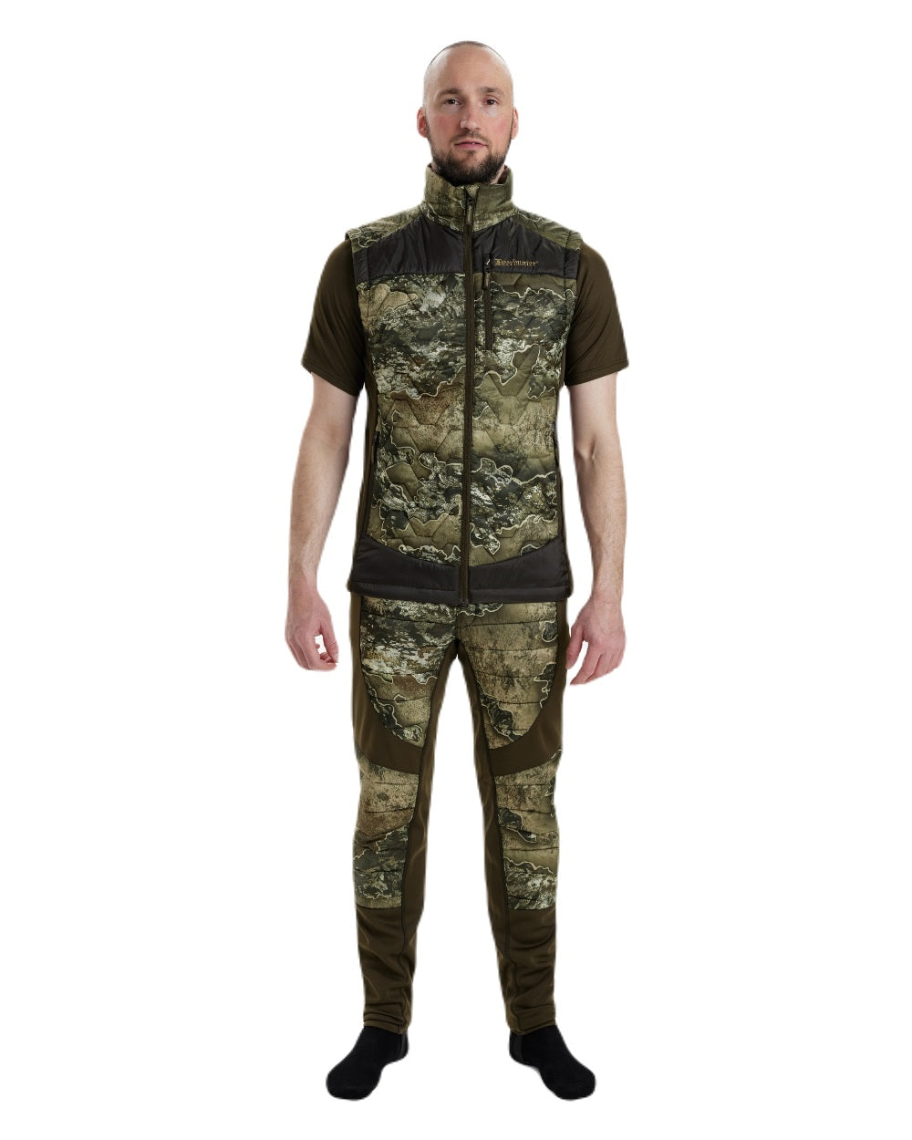 Realtree Excape coloured Deerhunter Excape Quilted Waistcoat on white background #colour_realtree-excape