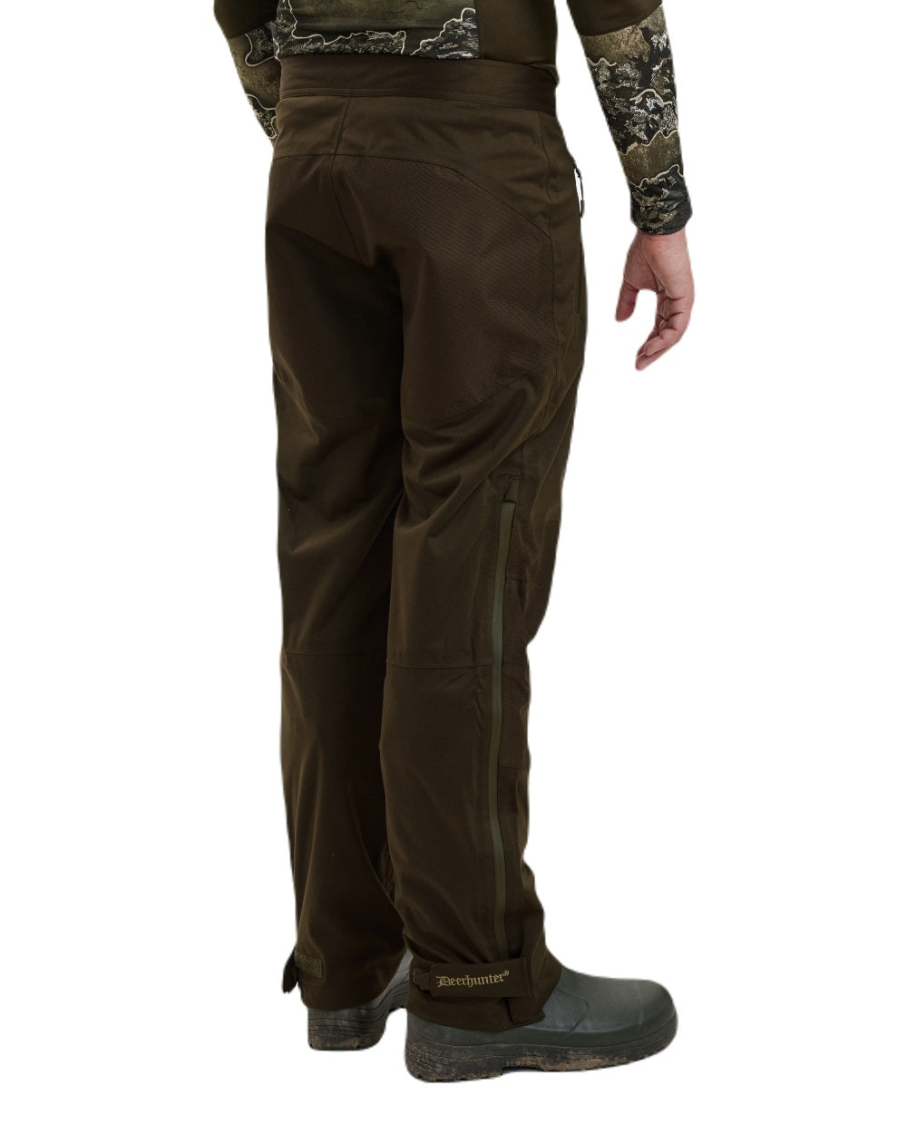 Art Green coloured Deerhunter Excape Rain Trousers on white background #colour_art-green