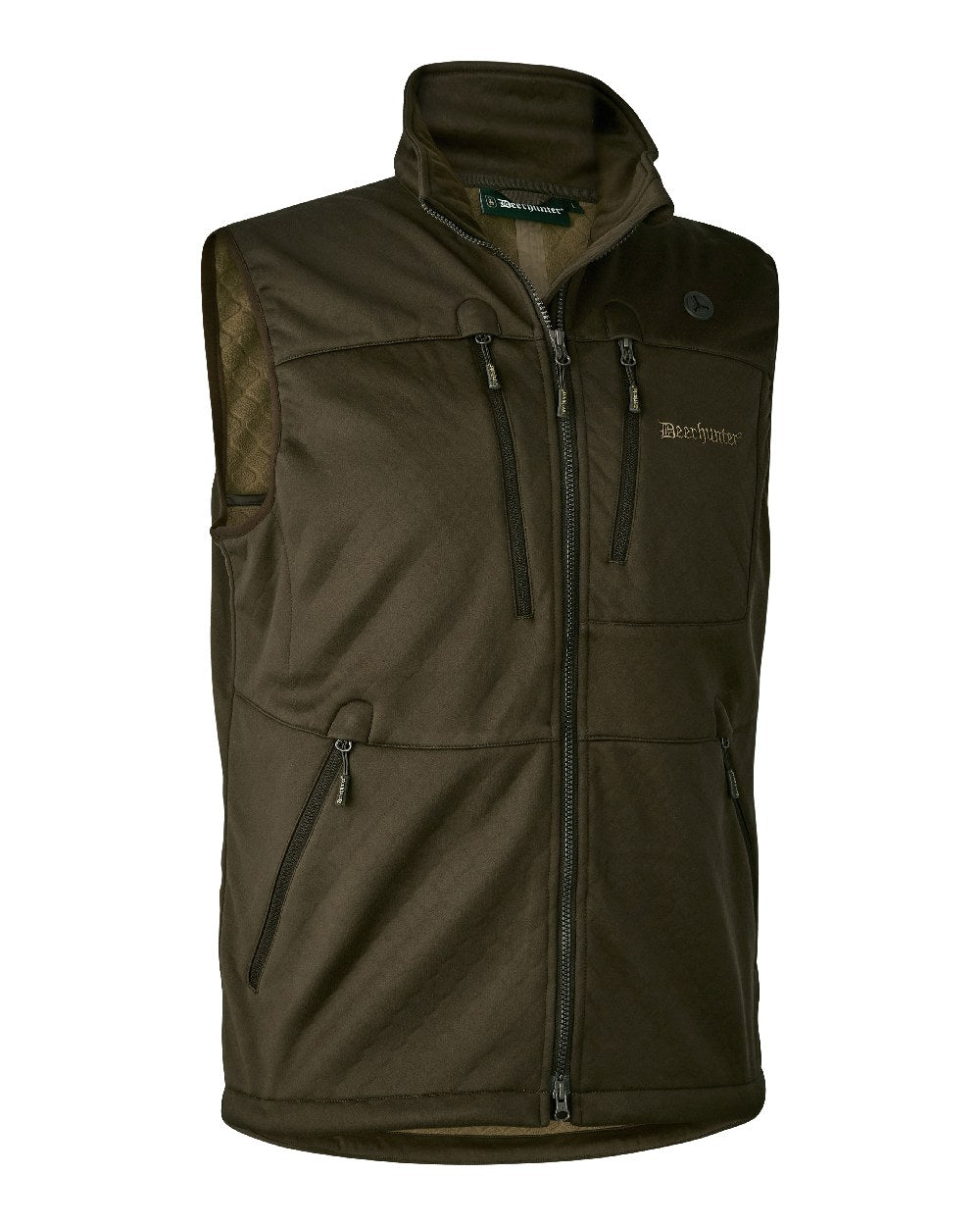 Art Green coloured Deerhunter Excape Softshell Waistcoat on white background #colour_art-green