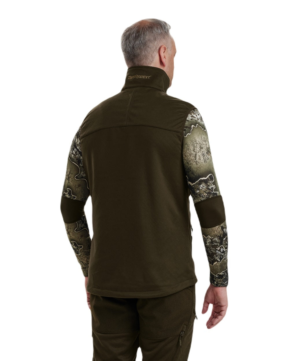 Art Green coloured Deerhunter Excape Softshell Waistcoat on white background #colour_art-green
