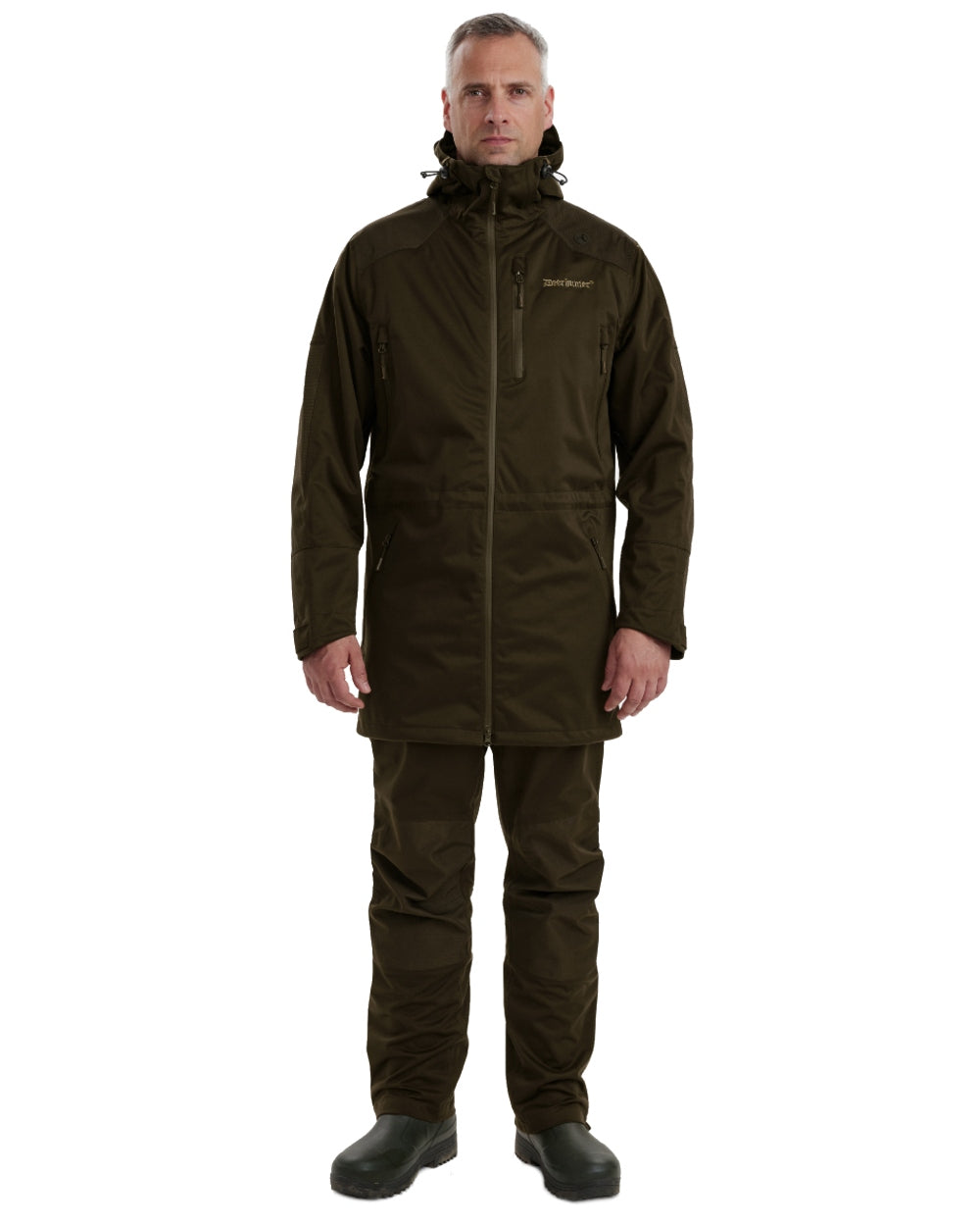 Art Green coloured Deerhunter Excape Waterproof Rain Jacket on white background #colour_art-green