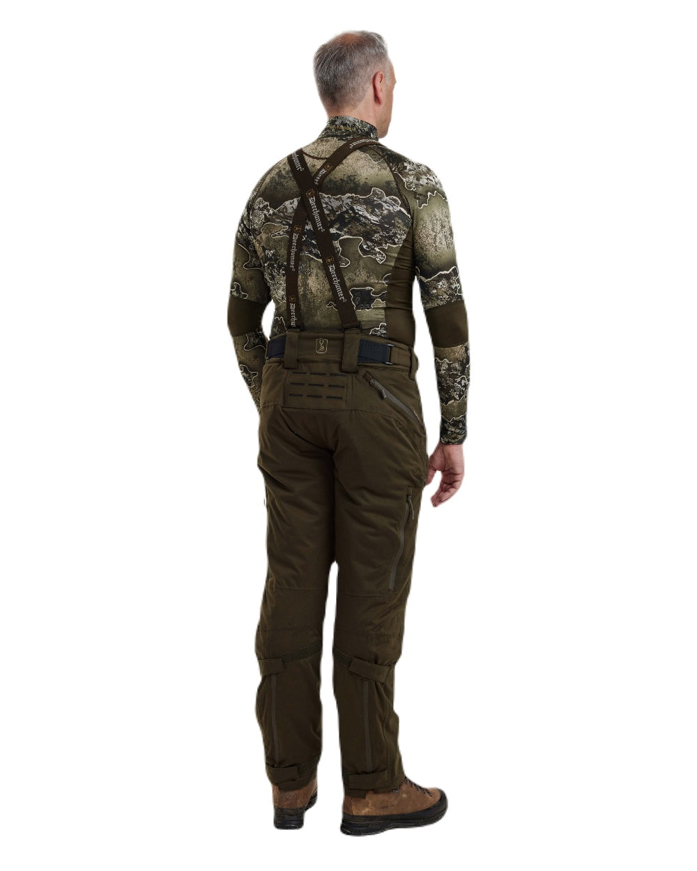 Art Green coloured Deerhunter Excape Winter Waterproof Trousers on white background #colour_art-green