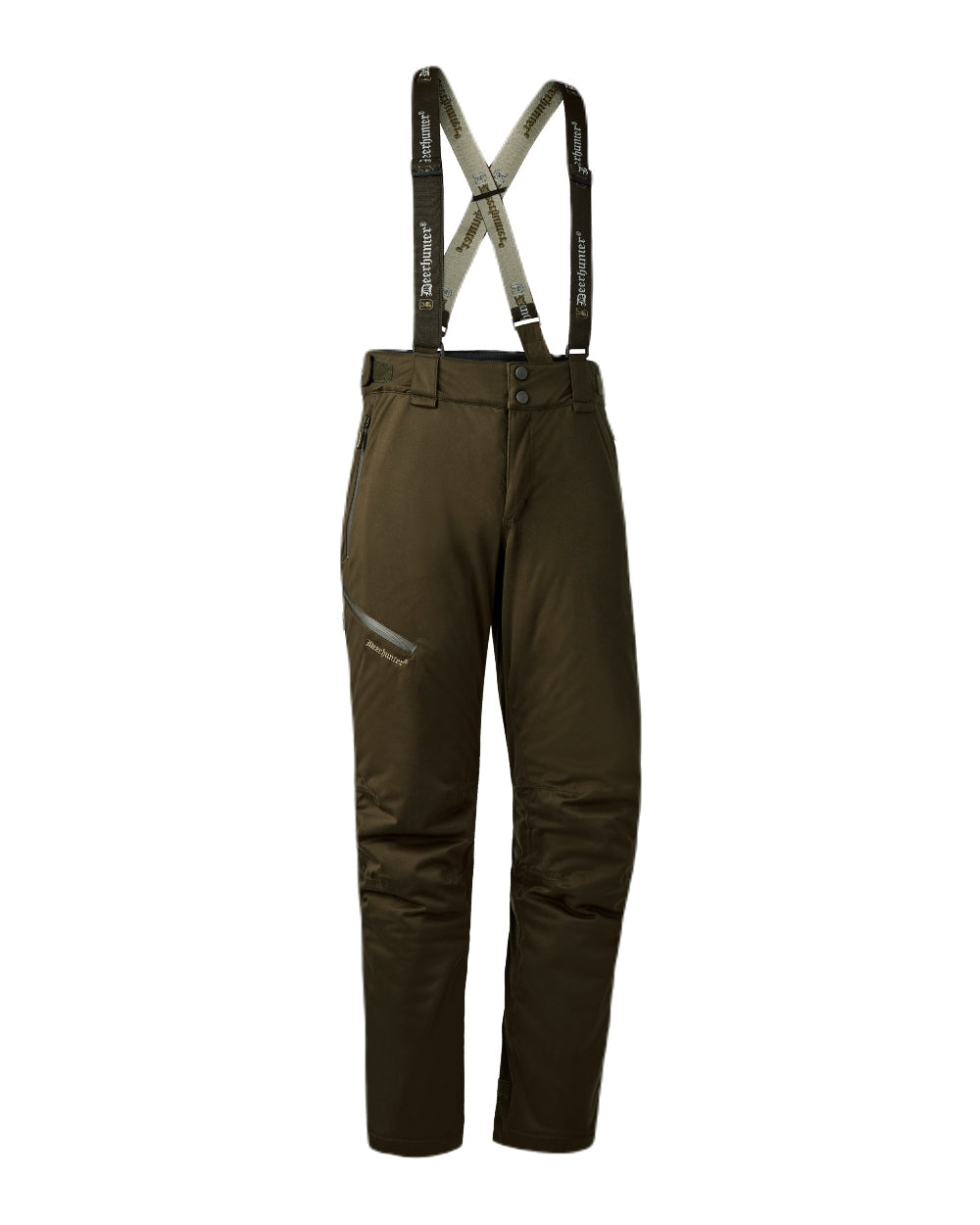 Art Green coloured Deerhunter Excape Winter Waterproof Trousers on white background #colour_art-green