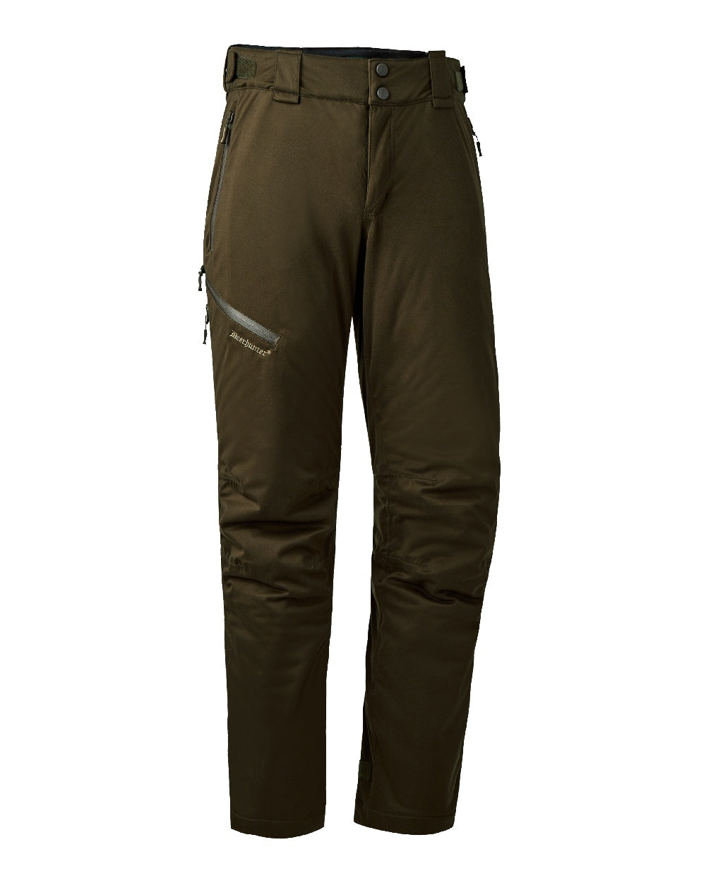 Art Green coloured Deerhunter Excape Winter Waterproof Trousers on white background #colour_art-green