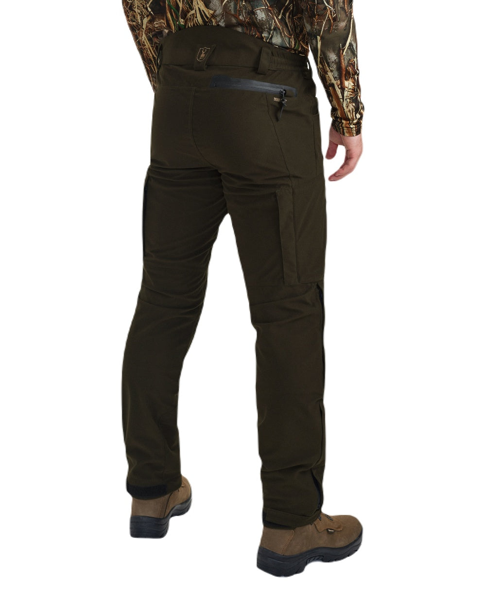Wood coloured Deerhunter Game Pro Light Trousers on white background #colour_wood