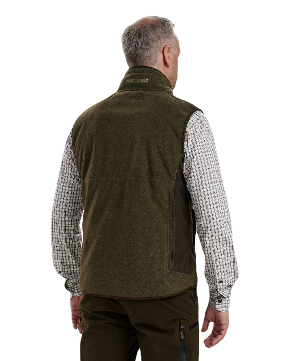 Graphite Green coloured Deerhunter Gamekeeper Bonded Fleece Waistcoat on white background #colour_graphite-green