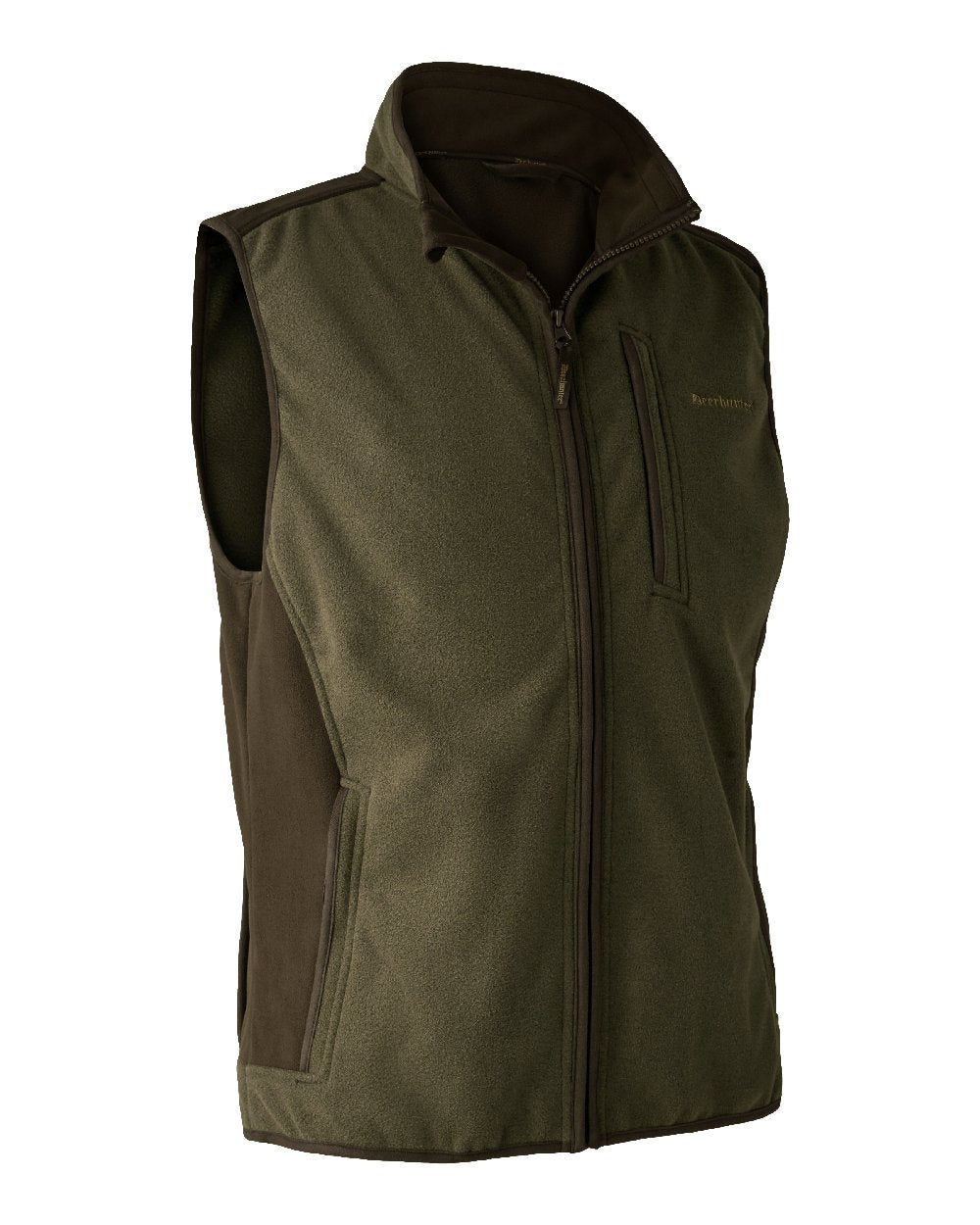 Graphite Green coloured Deerhunter Gamekeeper Bonded Fleece Waistcoat on white background #colour_graphite-green