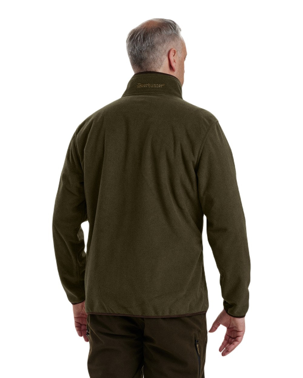 Canteen Orange coloured Deerhunter Gamekeeper Reversible Bonded Fleece Jacket on white background #colour_canteen-orange