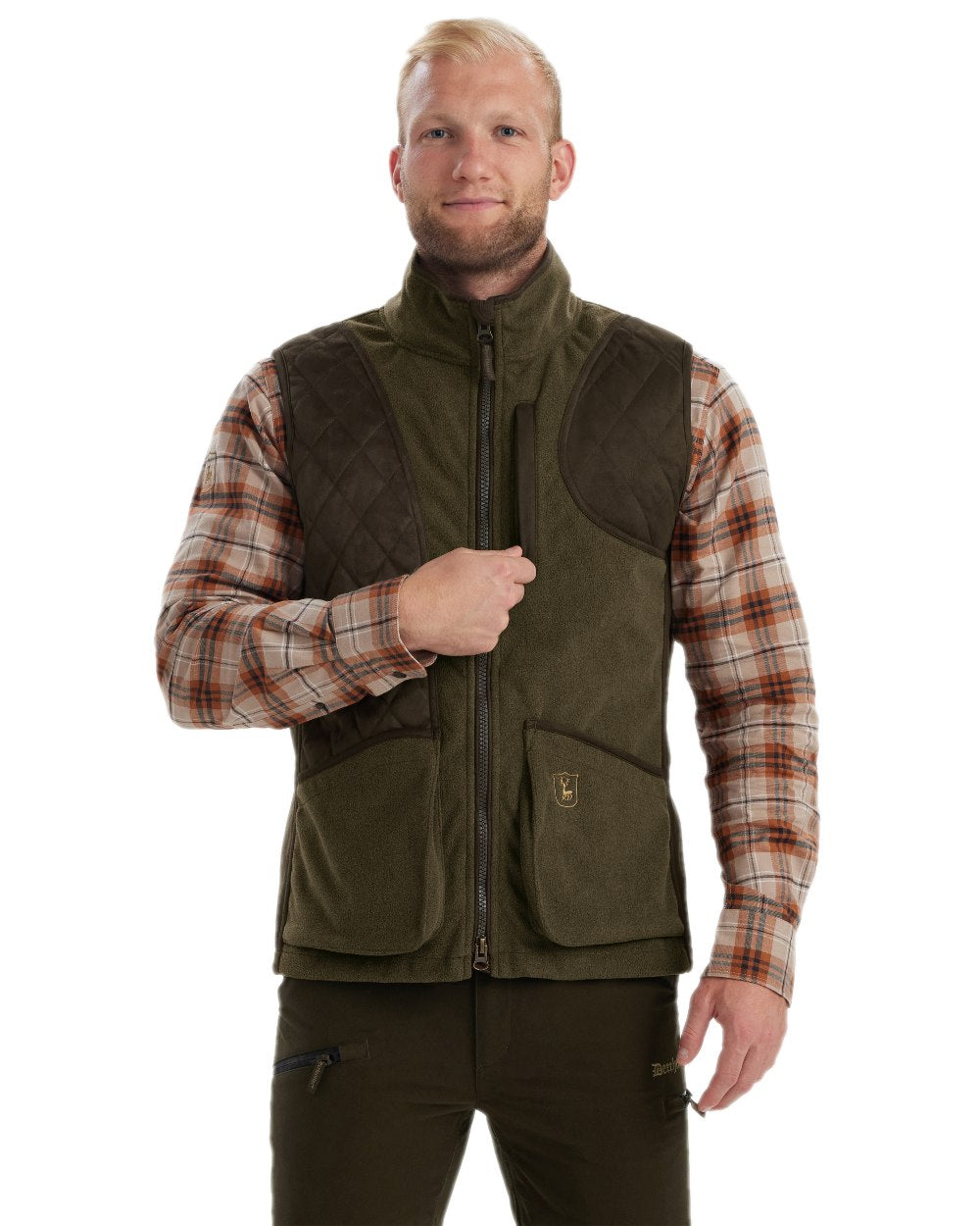 Graphite Green Coloured Deerhunter Gamekeeper Shooting Waistcoat on white background #colour_graphite-green