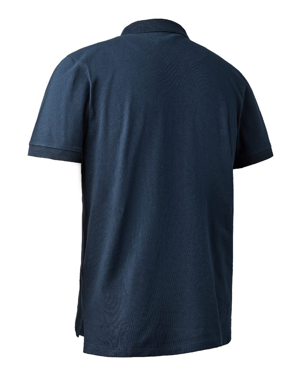 Dark Blue Deerhunter Harris Polo Shirt on white background #colour_dark-blue