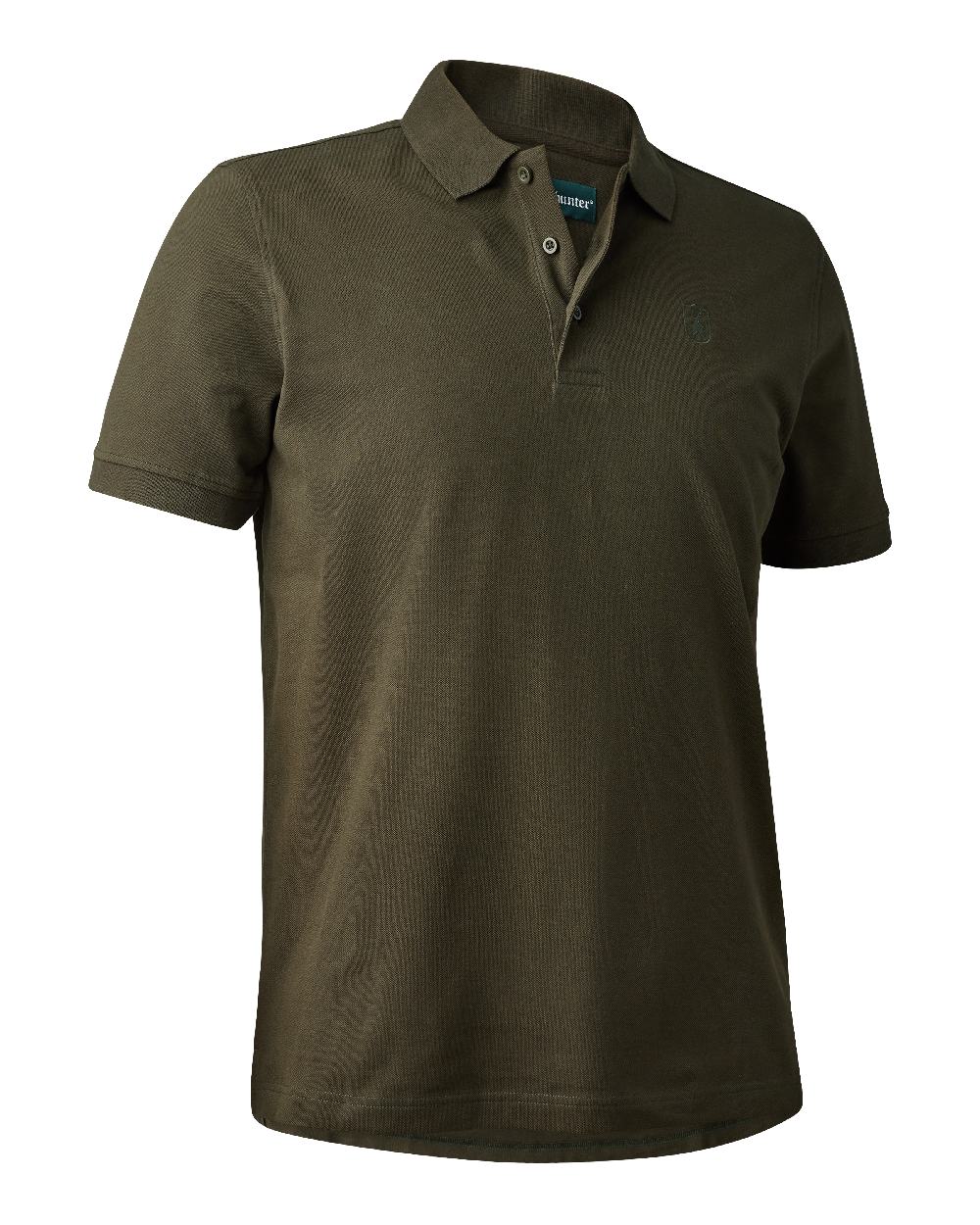 Deep Green Deerhunter Harris Polo Shirt on white background #colour_deep-green