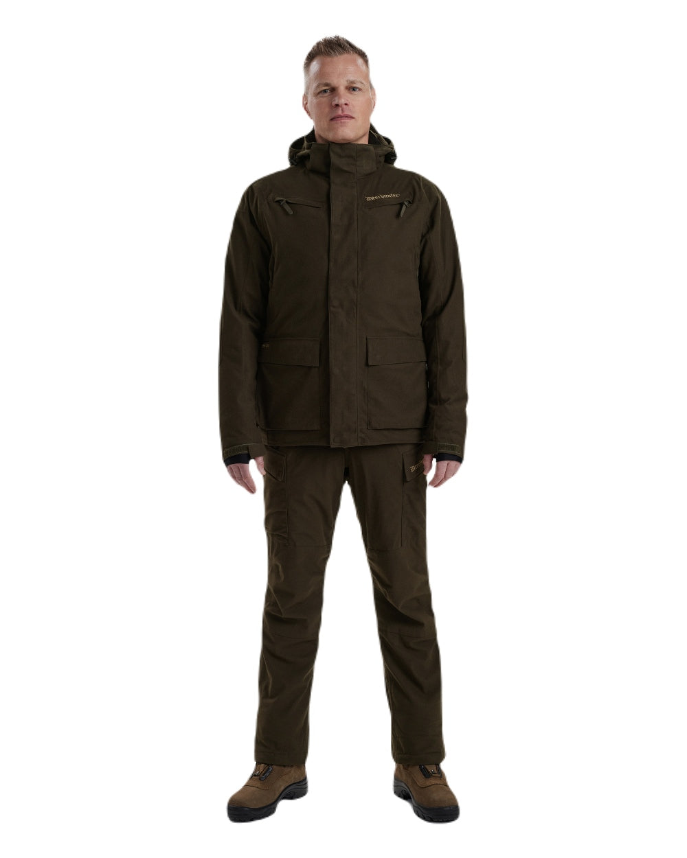Wood coloured Deerhunter Heat Game Jacket on white background #colour_wood