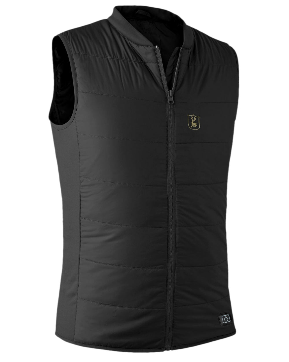 Black Coloured Deerhunter Heat Inner Waistcoat on white background #colour_black