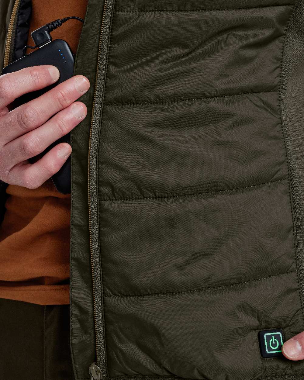 Deep Green Coloured Deerhunter Heat Inner Waistcoat on white background #colour_deep-green
