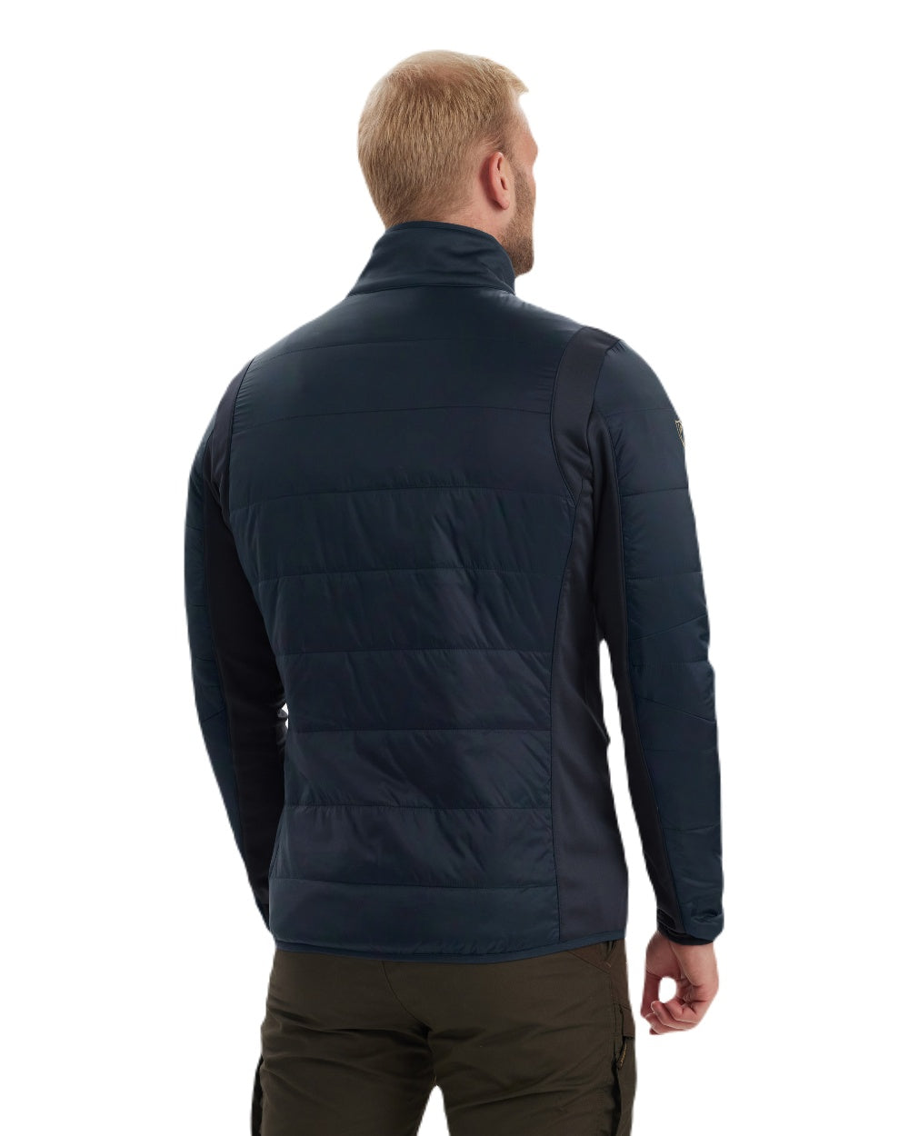 Dark Blue coloured Deerhunter Heat Padded Jacket on white background #colour_dark-blue
