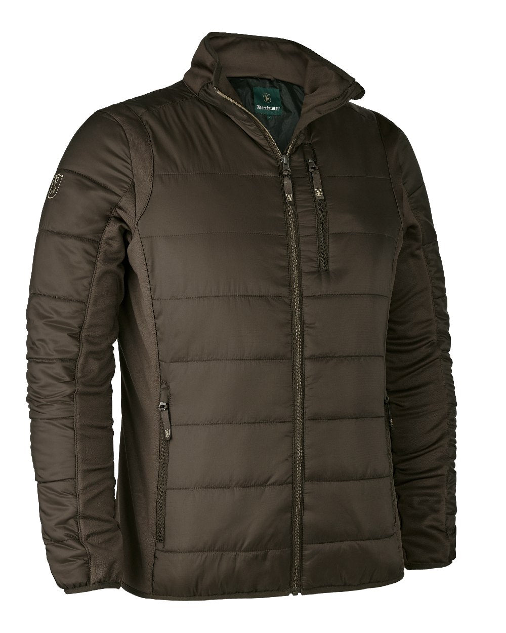 Wood coloured Deerhunter Heat Padded Jacket on white background #colour_wood
