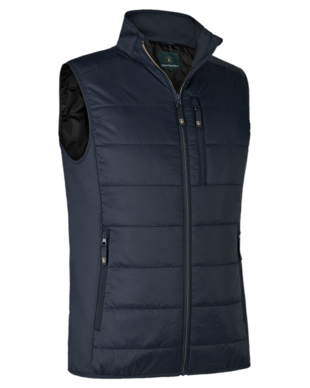 Dark Blue Coloured Deerhunter Heat Padded Waistcoat on white background #colour_dark-blue