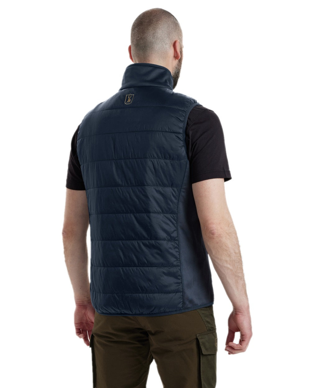 Dark Blue Coloured Deerhunter Heat Padded Waistcoat on white background #colour_dark-blue