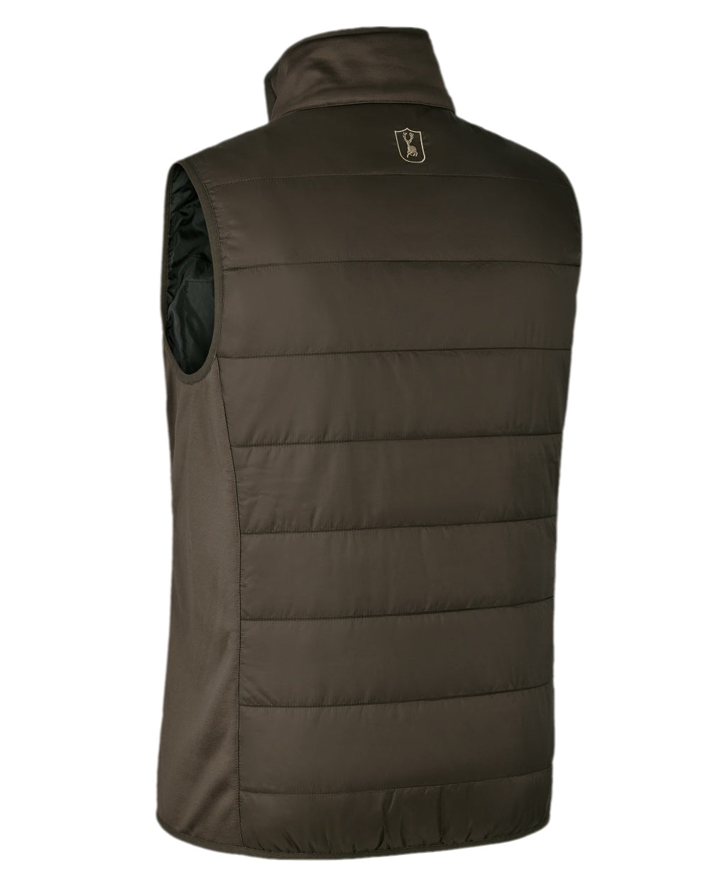 Wood Coloured Deerhunter Heat Padded Waistcoat on white background #colour_wood
