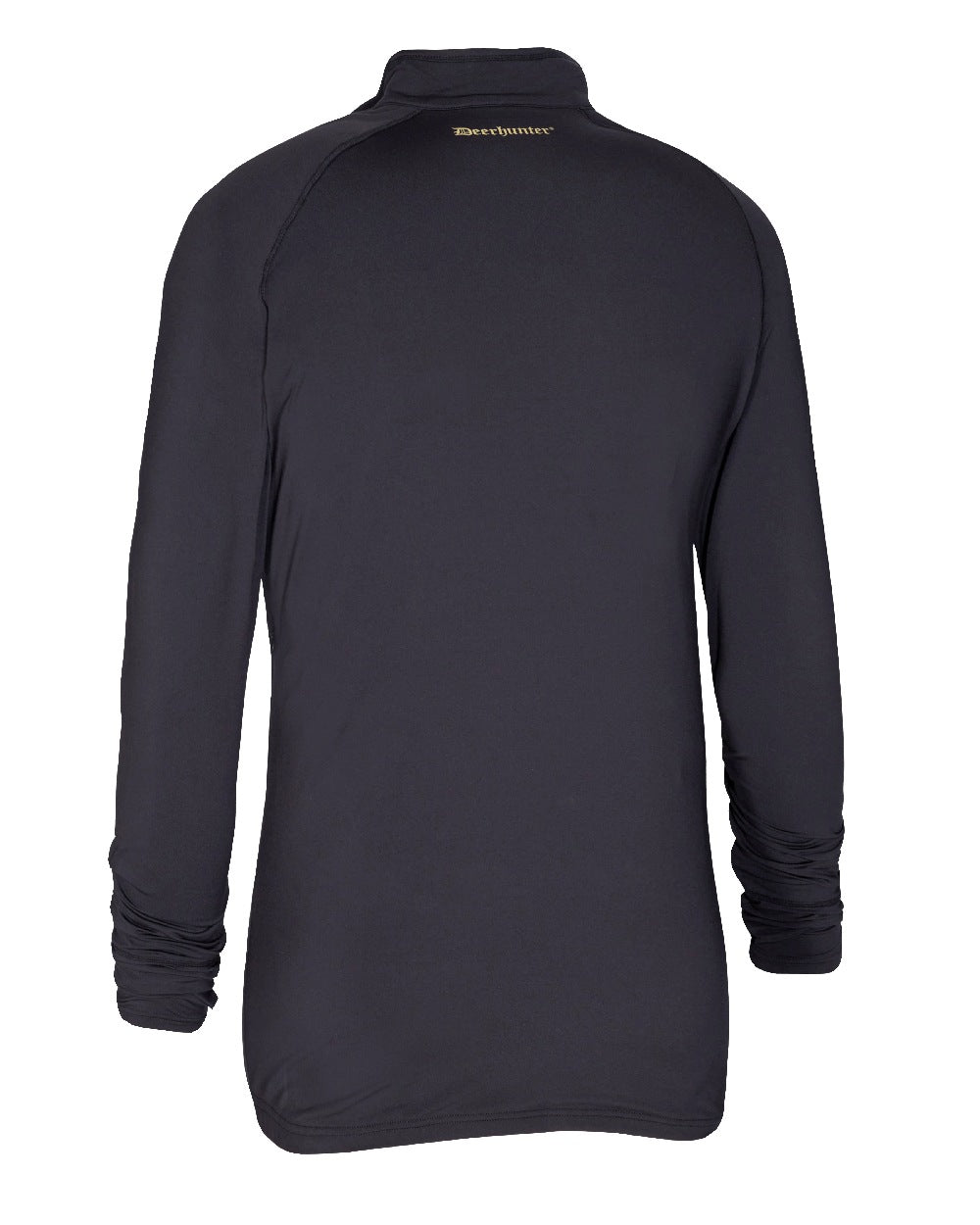 Black coloured Deerhunter Heat Undershirt with Zip Neck on white background #colour_black