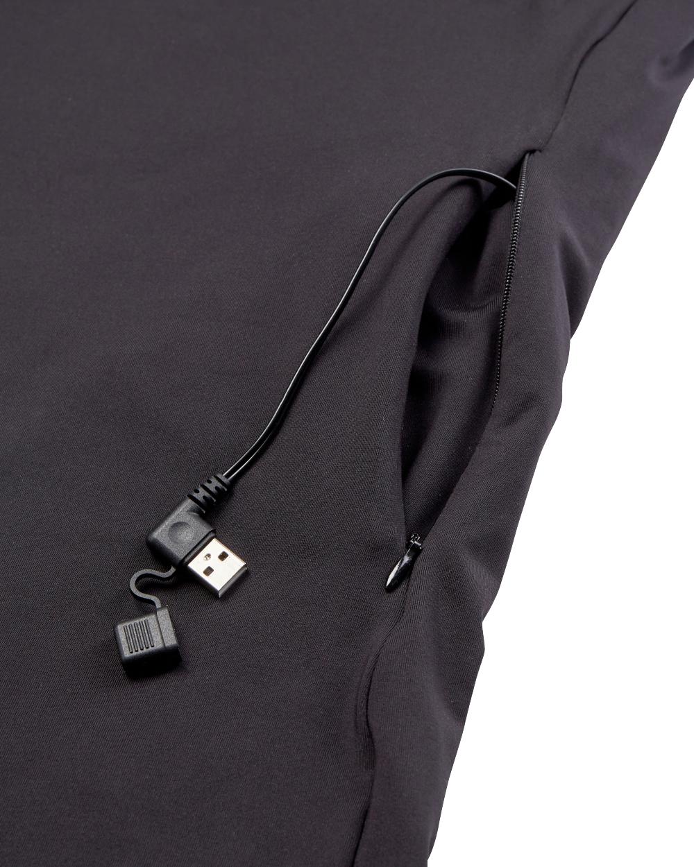 Black coloured Deerhunter Heat Undershirt with Zip Neck on white background #colour_black