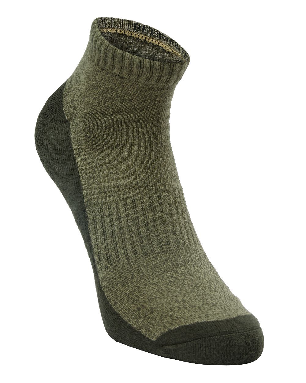 Green coloured Deerhunter Hemp Low Cut Socks on white background #colour_green