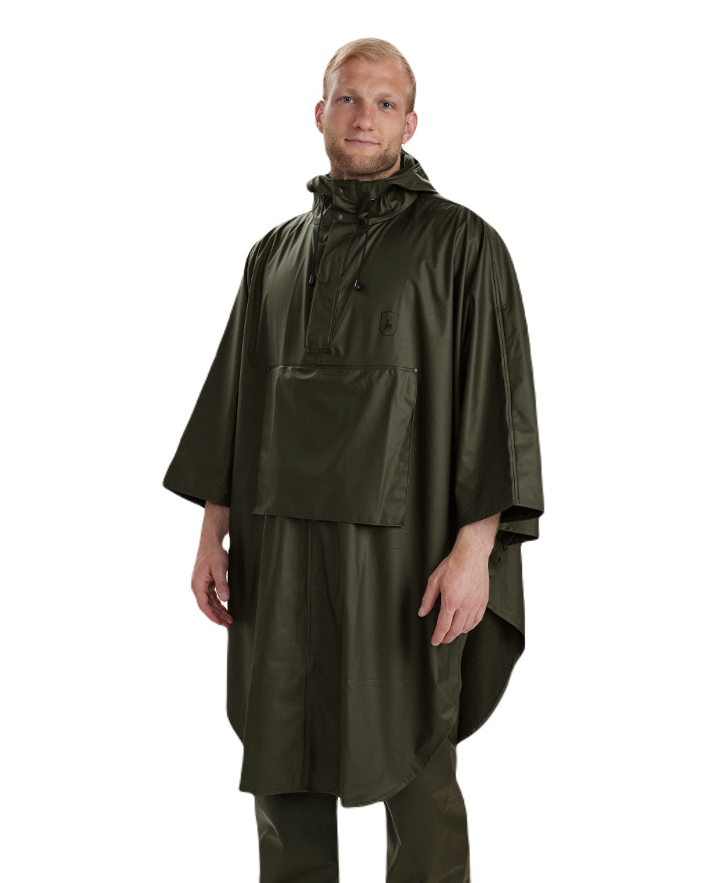 Art Green coloured Deerhunter Hurricane Rain Poncho on white background #colour_art-green