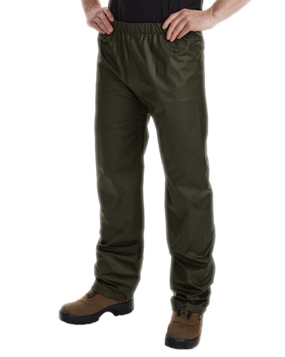 Art Green coloured Deerhunter Hurricane Rain Trousers on white background #colour_art-green