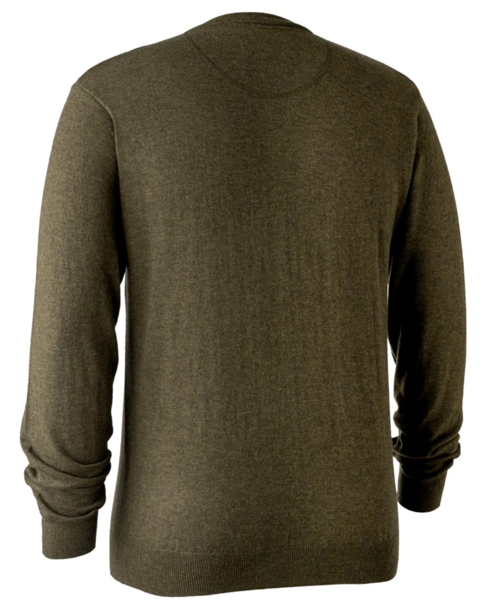 Cypress coloured Deerhunter Kingston Knit V-Neck Jumper on white background #colour_cypress