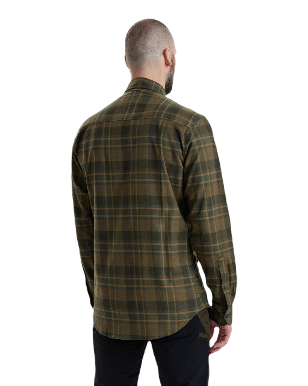 Green Check coloured Deerhunter Kyle Shirt on white background #colour_green-check