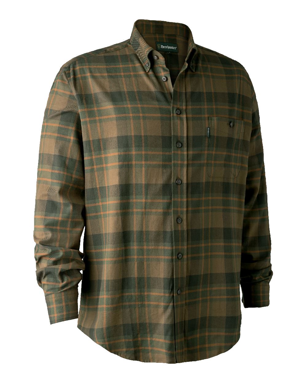 Green Check coloured Deerhunter Kyle Shirt on white background #colour_green-check