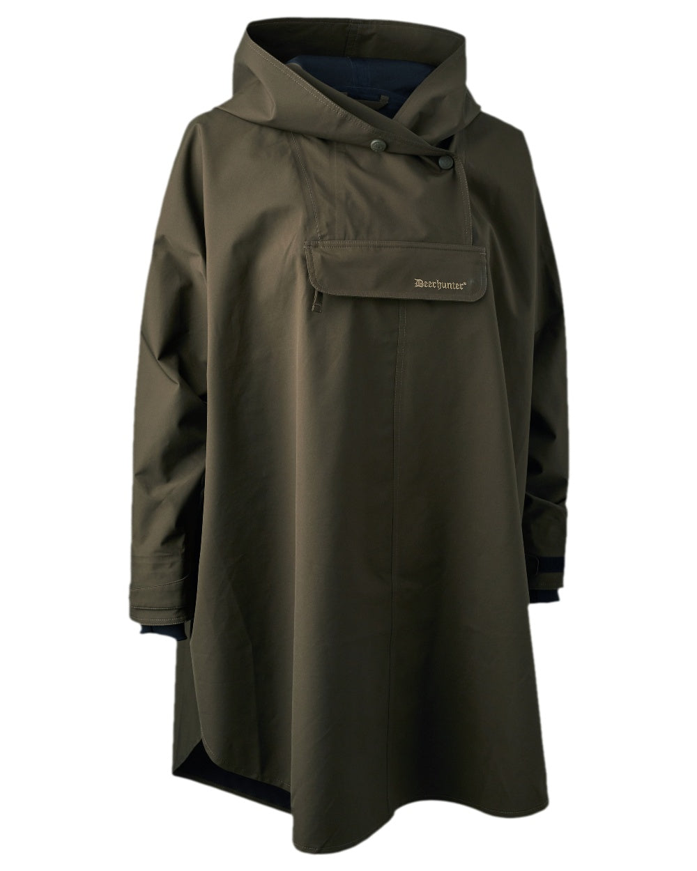 Canteen Coloured Deerhunter Ladies Waterproof Rain Poncho on white background #colour_canteen