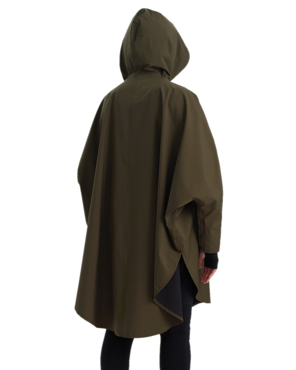 Canteen Coloured Deerhunter Ladies Waterproof Rain Poncho on white background #colour_canteen