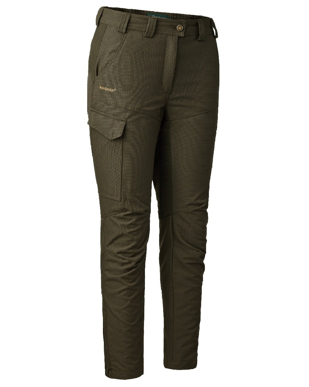 Palm Green coloured Deerhunter Lady Ann Extreme Boot Trousers with Membrane on white background #colour_palm-green