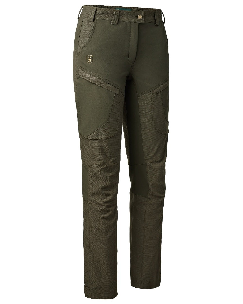 Palm Green coloured Deerhunter Lady Ann Extreme Trousers on white background #colour_palm-green