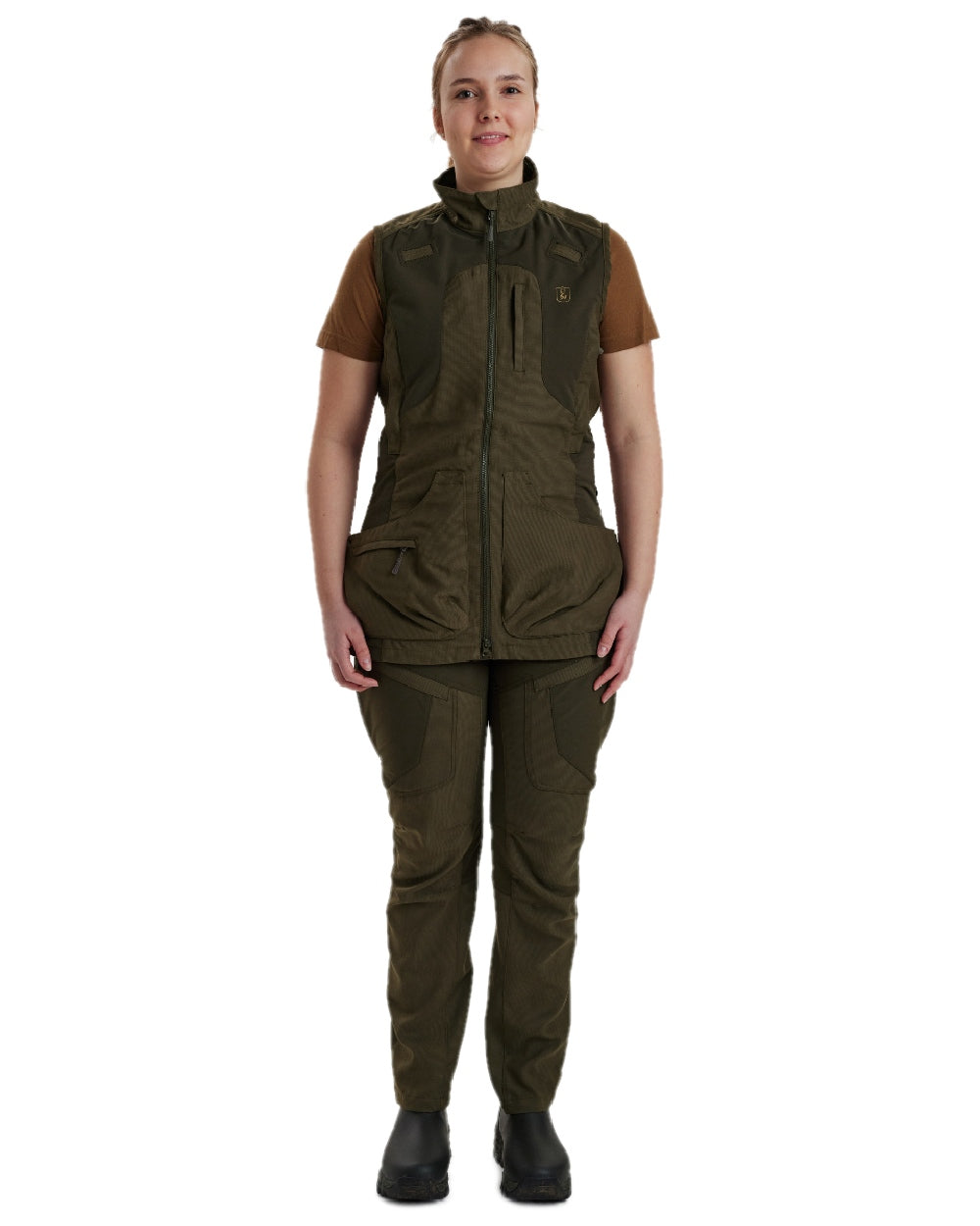 Palm Green coloured Deerhunter Lady Ann Extreme Waistcoat on white background #colour_palm-green