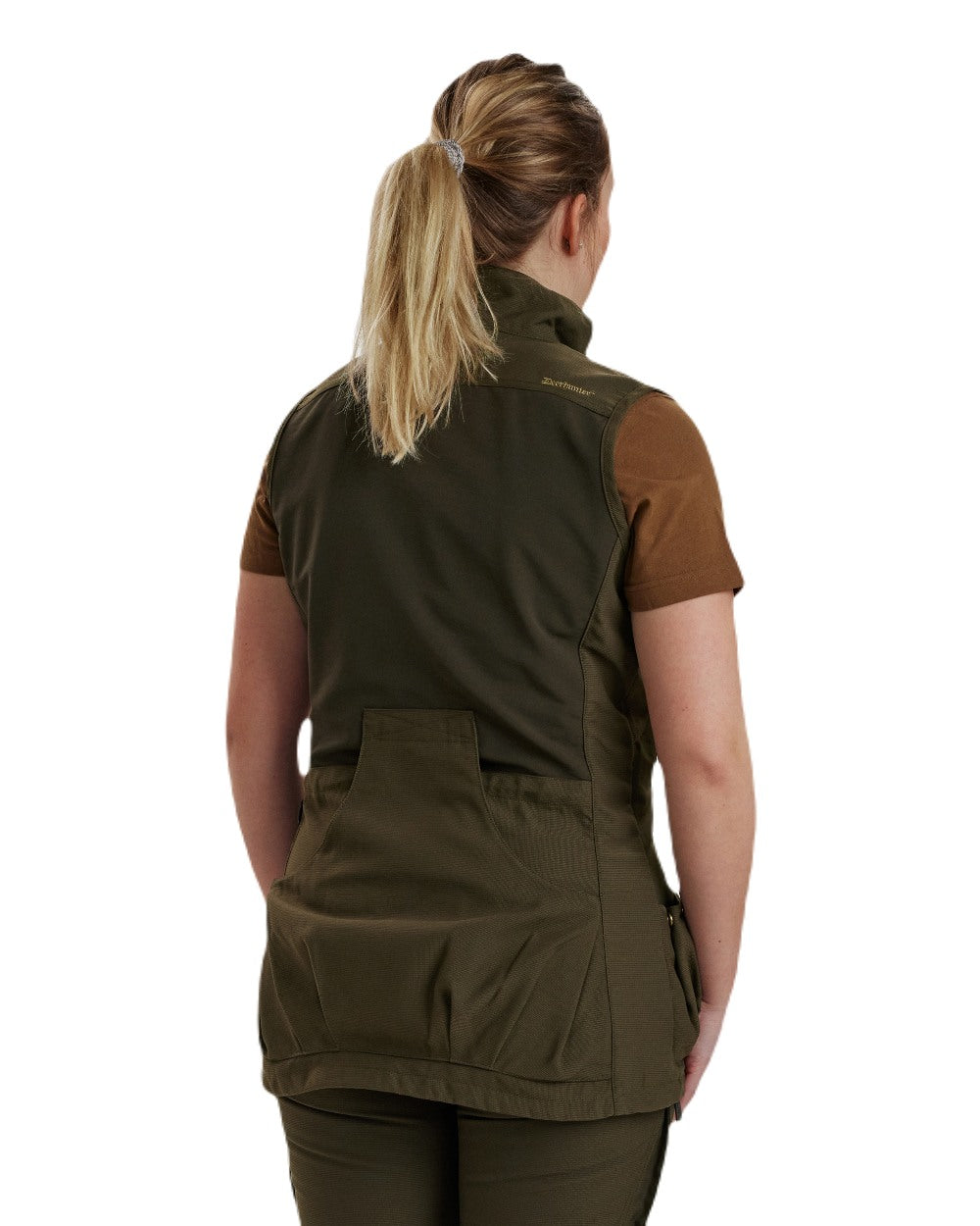 Palm Green coloured Deerhunter Lady Ann Extreme Waistcoat on white background #colour_palm-green