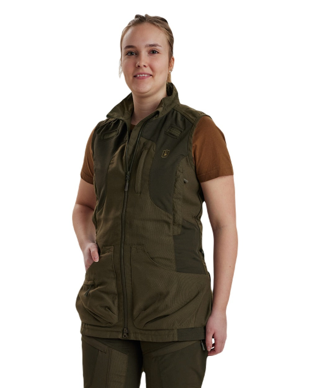 Palm Green coloured Deerhunter Lady Ann Extreme Waistcoat on white background #colour_palm-green