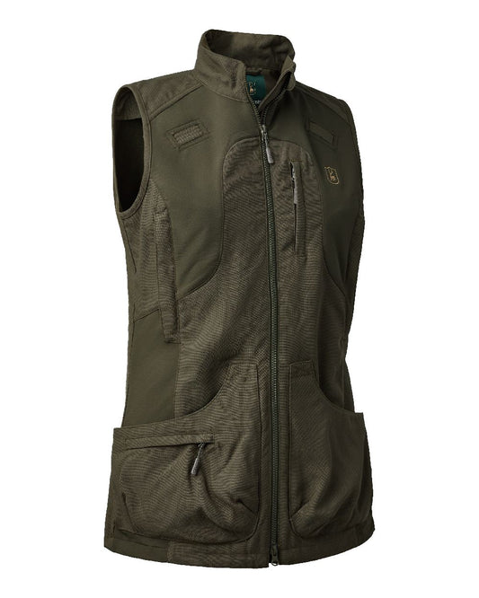 Palm Green coloured Deerhunter Lady Ann Extreme Waistcoat on white background #colour_palm-green