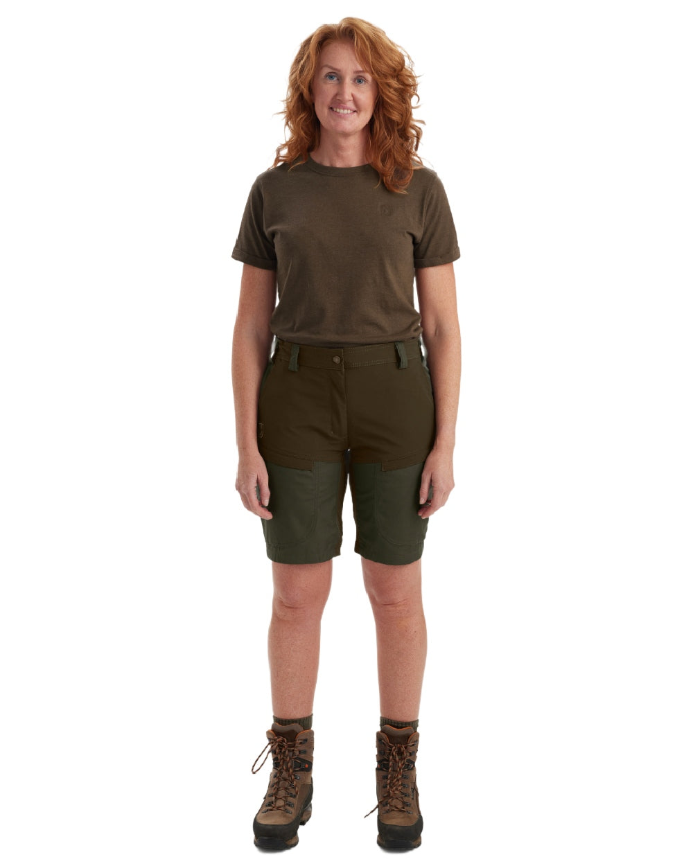 Deep Green coloured Deerhunter Lady Ann Shorts on white background #colour_deep-green