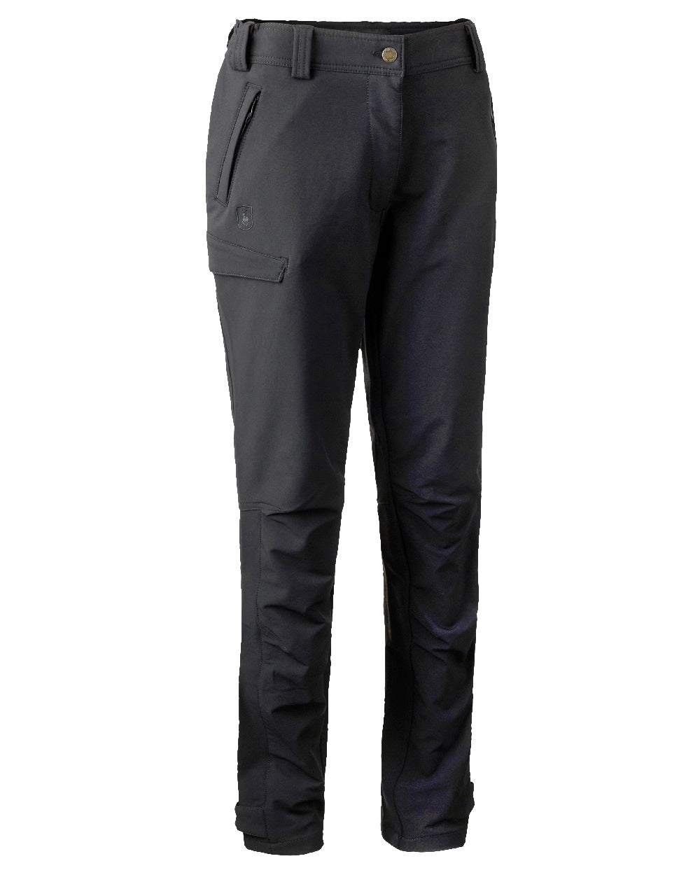 Black coloured Deerhunter Lady Ann Stretch Trousers on white background #colour_black