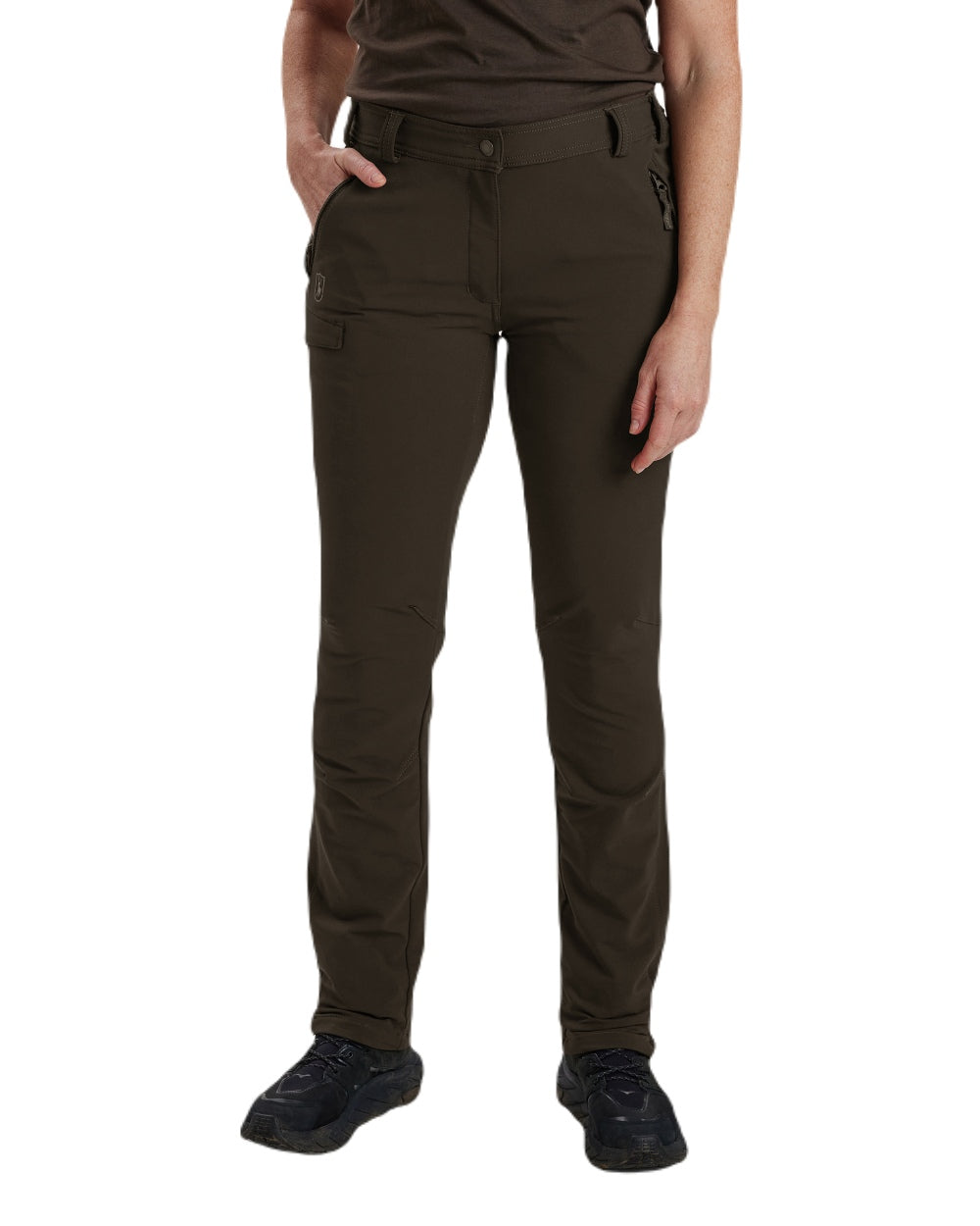Fallen Leaf coloured Deerhunter Lady Ann Stretch Trousers on white background #colour_fallen-leaf