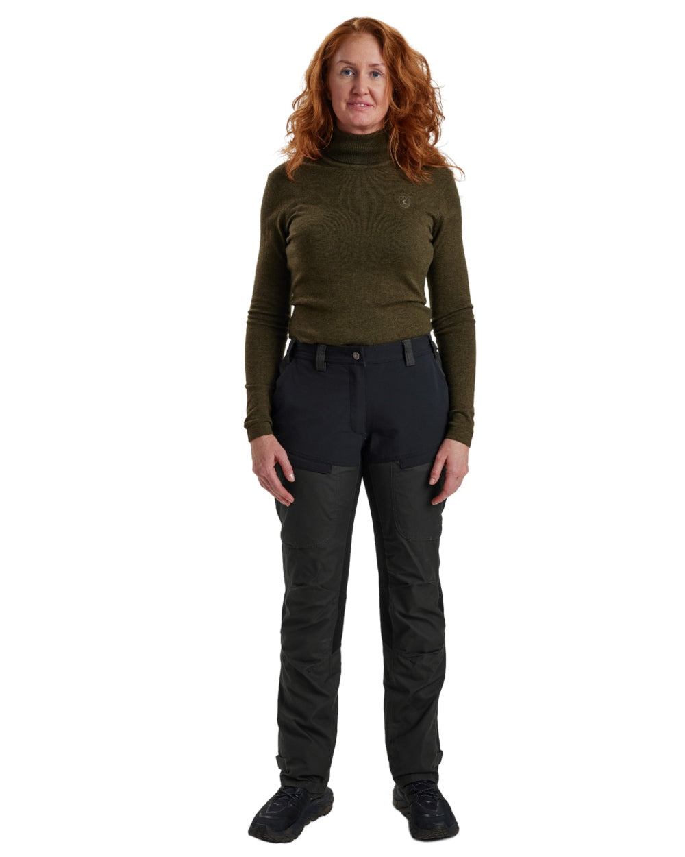 Black Ink coloured Deerhunter Lady Ann Trousers With Membrane on white background #colour_black-ink