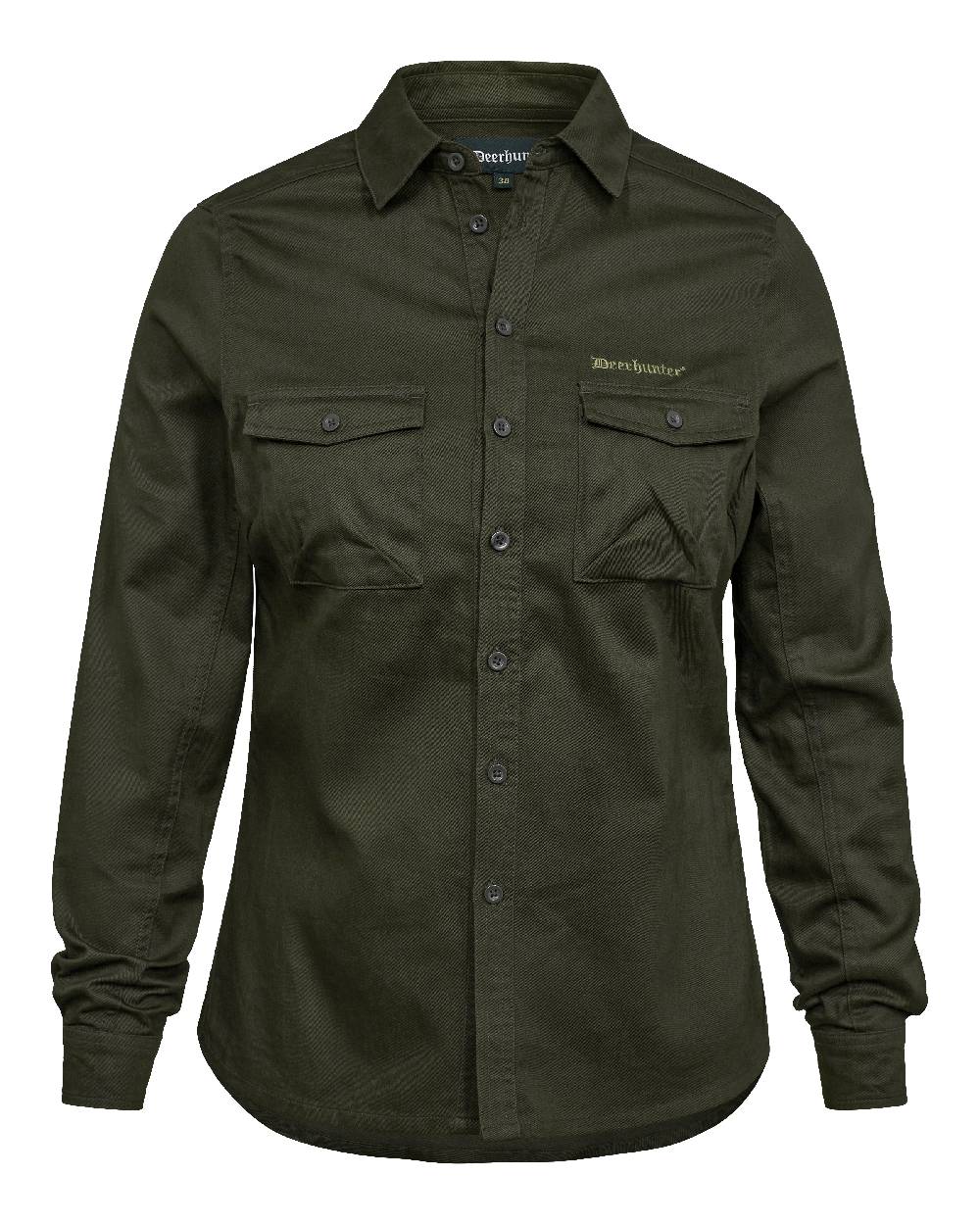 Timber coloured Deerhunter Lady Atlas Shirt on white background #colour_timber