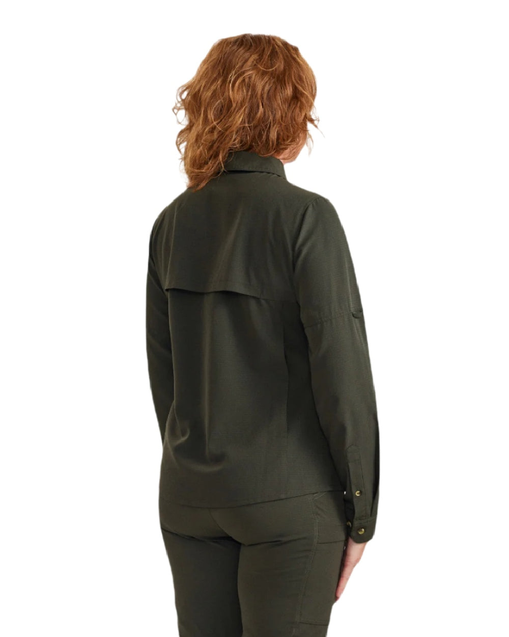 Forest Green coloured Deerhunter Lady Canopy Shirt on white background #colour_forest-greenv
