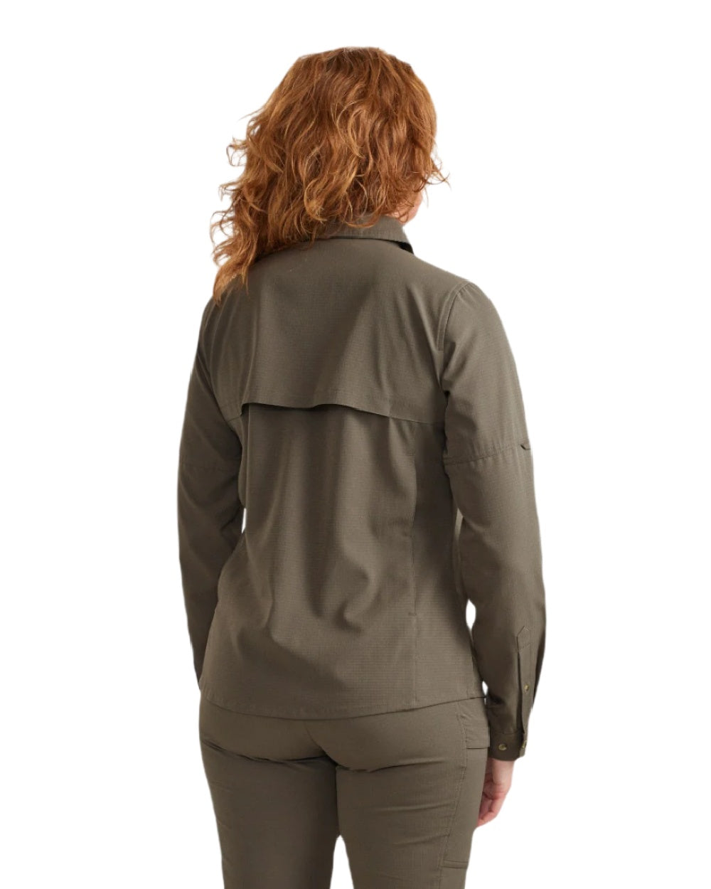 Stone Grey coloured Deerhunter Lady Canopy Shirt on white background #colour_stone-grey