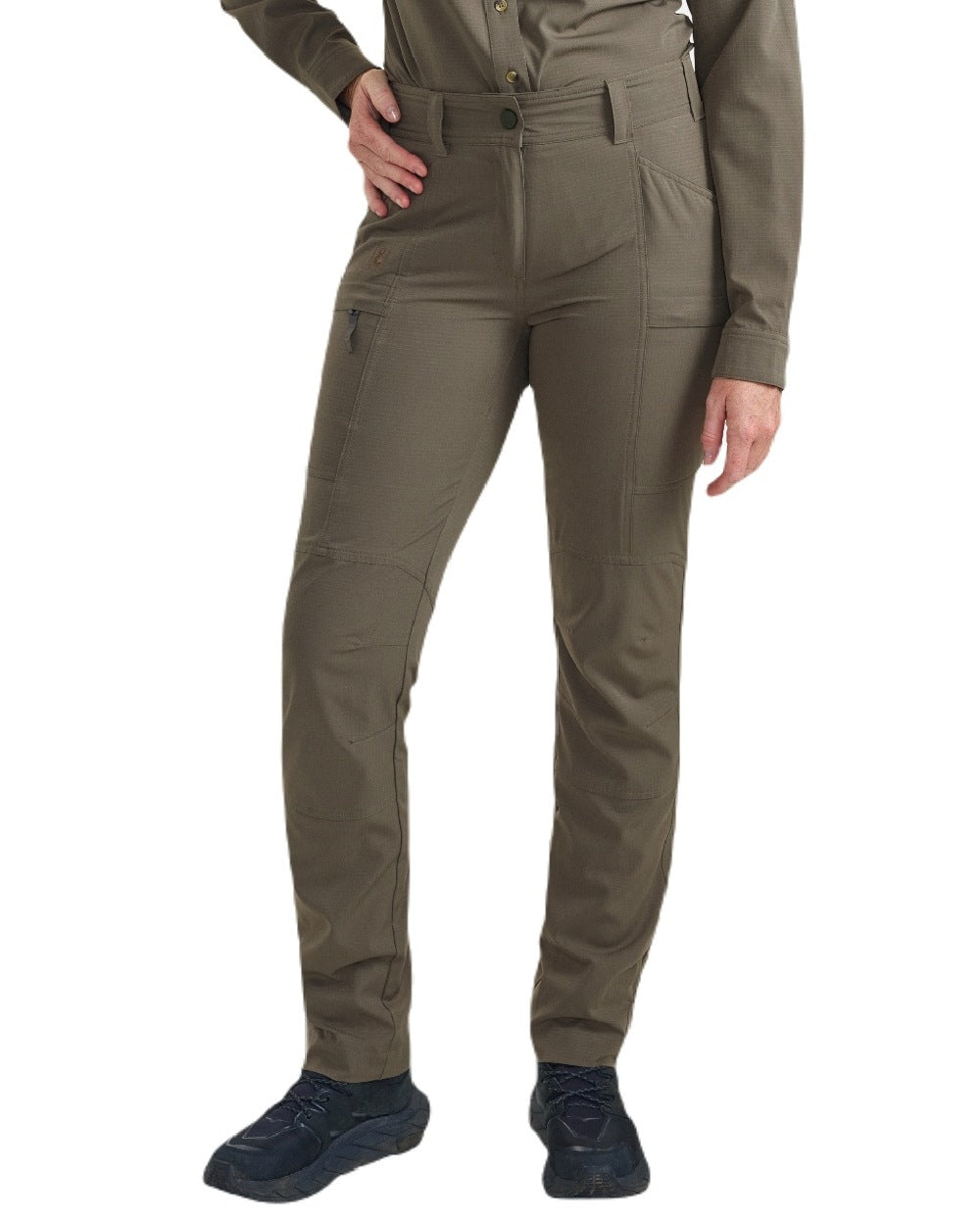 Stone Grey coloured Deerhunter Lady Canopy Trousers on white background #colour_stone-grey